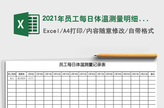 2021年員工每日體溫測量明細表