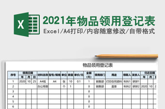 2021年物品領用登記表