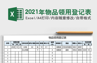 2021年物品領(lǐng)用登記表
