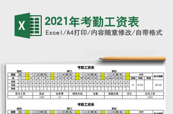 2021年考勤工資表