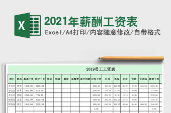 2021年薪酬工資表