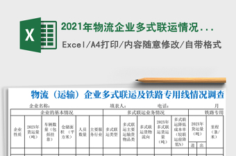 2021年物流企業(yè)多式聯(lián)運情況調(diào)查表