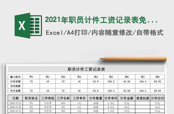 2021年職員計件工資記錄表免費下載