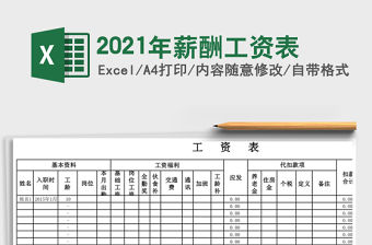 2021年薪酬工資表