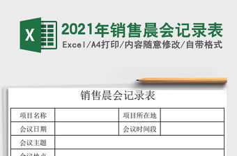 2021年銷售晨會記錄表
