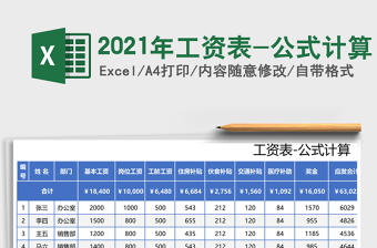 2021年工資表-公式計算