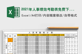 2021年人事績效考勤表免費下載