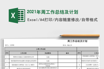 2021年周工作總結(jié)及計(jì)劃