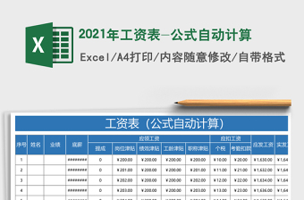 2021年工資表-公式自動(dòng)計(jì)算