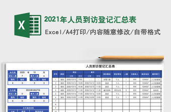 2021年人員到訪登記匯總表