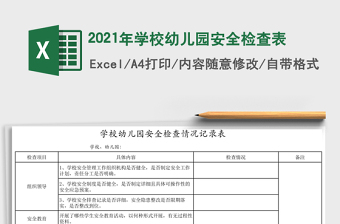 2021年學校幼兒園安全檢查表
