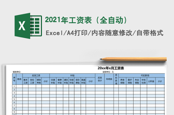 2021年工資表（全自動(dòng)）