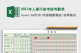 2021年人事行政考核考勤表