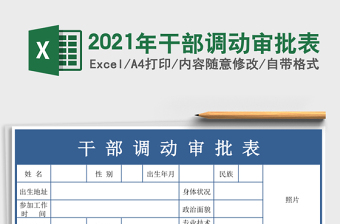 2021年干部調(diào)動審批表