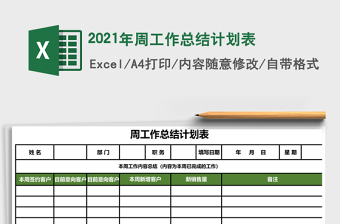 2021年周工作總結(jié)計(jì)劃表