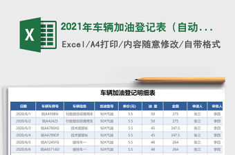 2021年車輛加油登記表（自動(dòng)匯總）