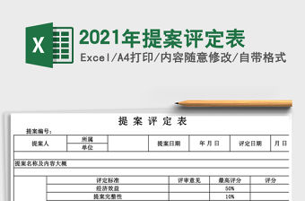 2021年提案評(píng)定表