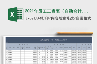 2021年員工工資表（自動合計）