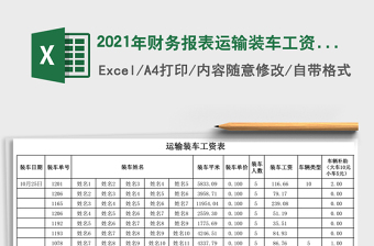 2021年財(cái)務(wù)報(bào)表運(yùn)輸裝車工資表