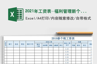 2021年工資表-福利管理新個稅自動計算
