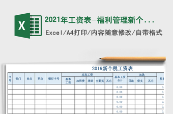 2021年工資表-福利管理新個(gè)稅自動(dòng)計(jì)算