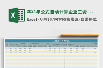 2021年公式自動計算企業(yè)工資表