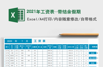 2021年工資表-帶結(jié)余假期