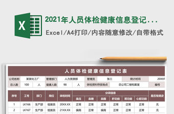 2021年人員體檢健康信息登記表
