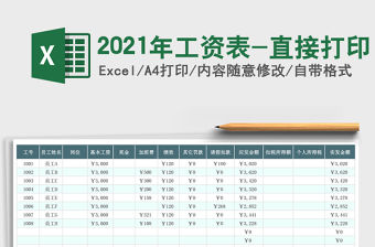 2021年工資表-直接打印