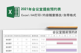 2021年會議室提前預約表