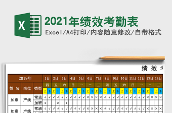 2021年績(jī)效考勤表