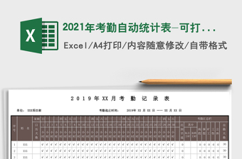 2021年考勤自動(dòng)統(tǒng)計(jì)表-可打印