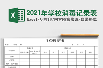 2021年學(xué)校消毒記錄表