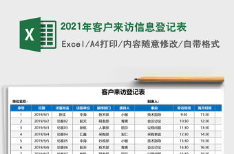 2021年客戶來訪信息登記表