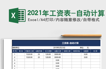 2021年工資表-自動計算