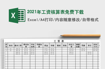 2021年工資核算表免費下載