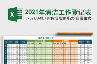 2021年清潔工作登記表