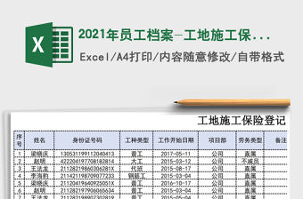2021年員工檔案-工地施工保險登記明細