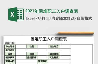 2021年困難職工入戶調查表