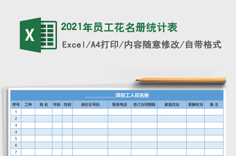 2021年員工花名冊統(tǒng)計表