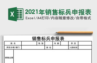 2021年銷售標(biāo)兵申報(bào)表
