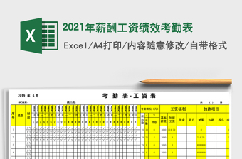 2021年薪酬工資績(jī)效考勤表