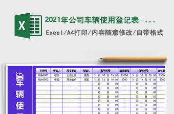 2021年公司車輛使用登記表-自動統計免費下載