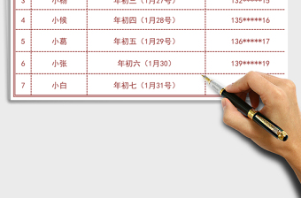 2021年過年放假值班表