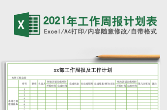 2021年工作周報計劃表