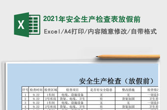2021年安全生產檢查表放假前