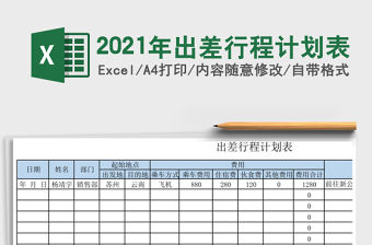 2021年出差行程計(jì)劃表