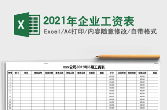 2021年企業(yè)工資表