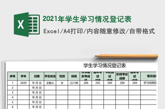 2021年學(xué)生學(xué)習(xí)情況登記表