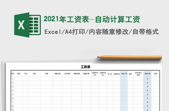 2021年工資表-自動計算工資